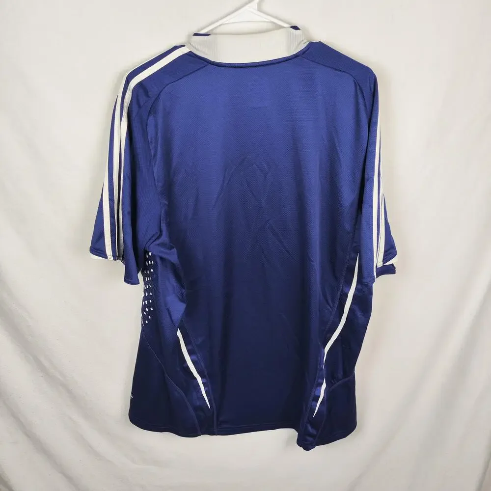 Adidas Clima365 Shirt Mens XL Blue Soccer Jersey Three Stripes Dots Athletic